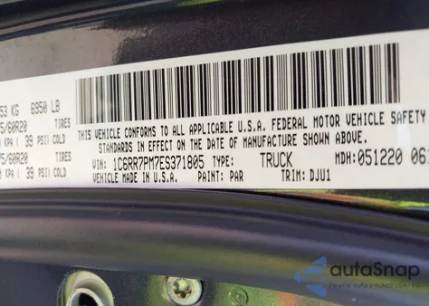 2014 Ram 1500 Longhorn from USA, damaged, VIN 1C6RR7PM7ES371805
